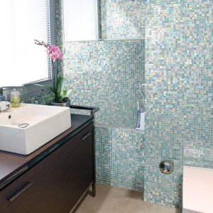 Mosaic tile bathroom