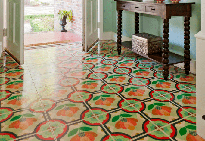 Blossom Patterned Wood Tile