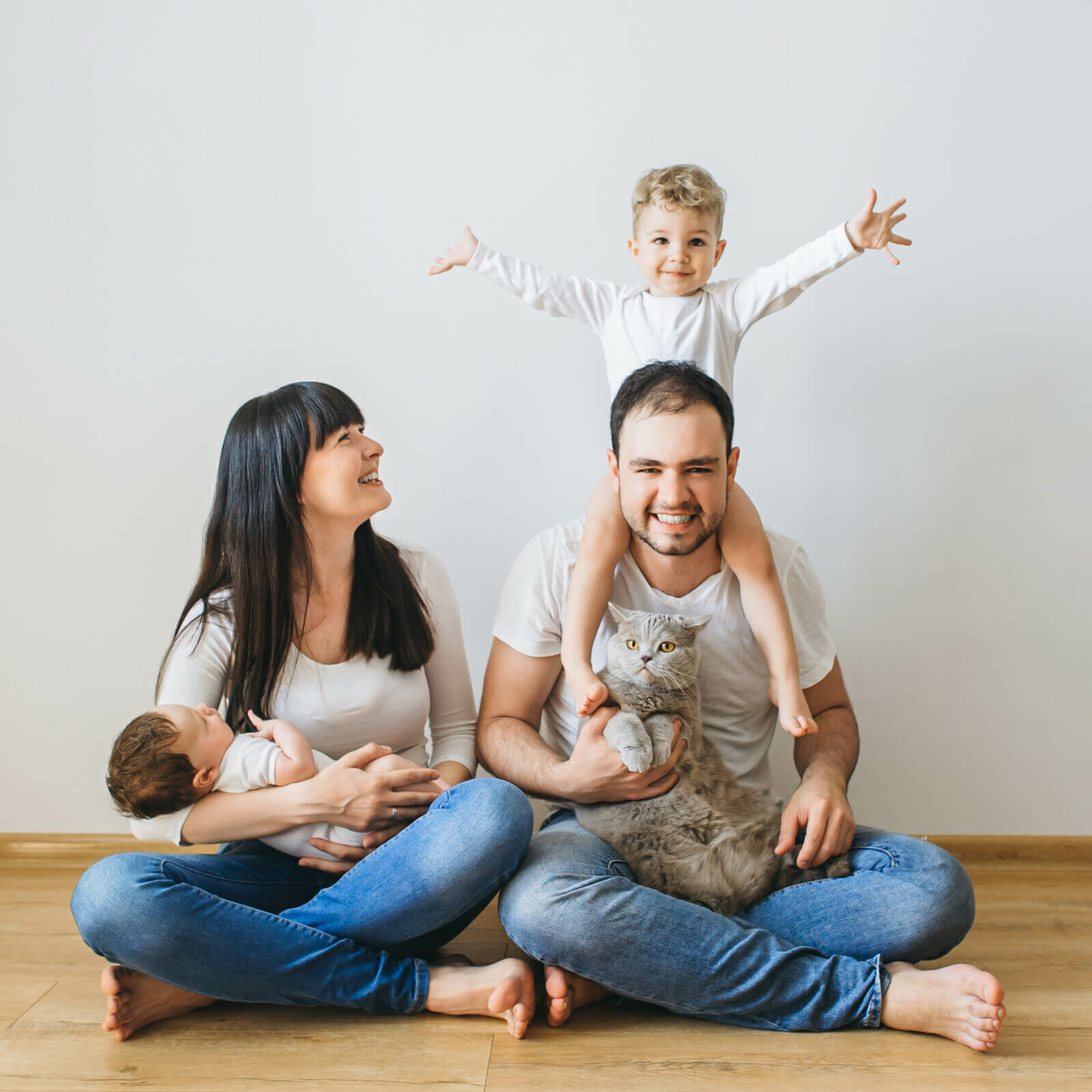 family on hardwood | Tish flooring